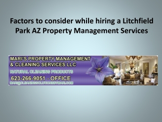 Hiring a Litchfield Park AZ Property Management services