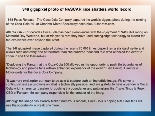 348 gigapixel photo of NASCAR race shatters world record