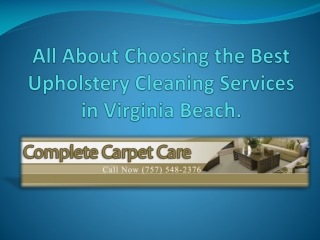 upholstery cleaning services in Virginia Beach