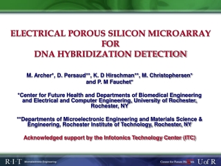 ELECTRICAL POROUS SILICON MICROARRAY FOR DNA HYBRIDIZATION DETECTION