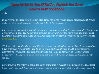 Open Letter to Tim O’Reilly : Publish the Open Source IAM Co