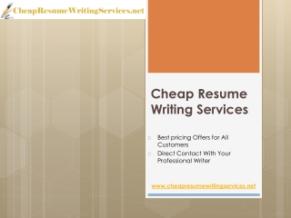 Cheap Resume Writing Service