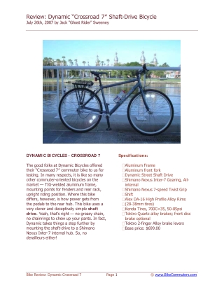 shaft driven bicycle ppt