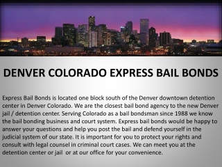 Express Bail Bonds Denver Colorado