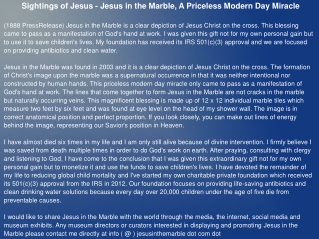 Sightings of Jesus - Jesus in the Marble