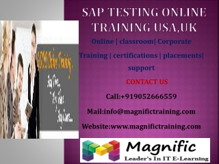 SAP TESTING ONLINE TRAINING USA,UK