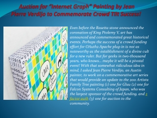 Auction for “Internet Graph” Painting by Jean Pierre Verdijo