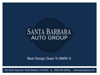 Best Design Goes To BMW i3