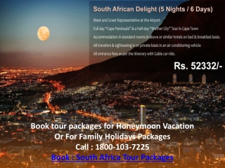 South Africa holiday packages from india, delhi, South Afric