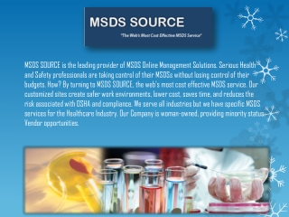 MSDS Company - Online MSDS Services