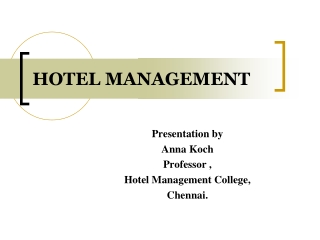 Hotel Management Courses in Chennai