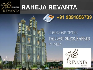 Raheja Revanta - Sector 78 - Gurgaon 9891856789 1/2 BHK Apt