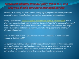 Shibboleth Identity Provider (IdP): What it is, and why you