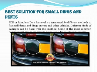 Best solution for Small Dings and Dents