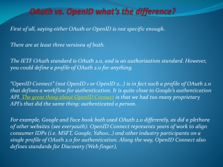 OAuth vs. OpenID – What’s the difference?