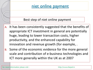 Some of the institutes provide niet online payment