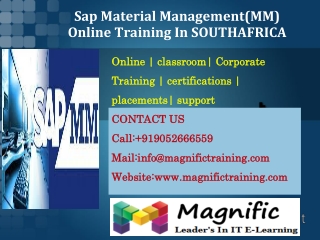 Sap Material Management(MM) Online Training In SOUTHAFRICA