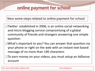 The option for online payment for school