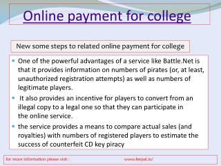 The benefit of online payment for college