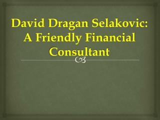 David Dragan Selakovic: A Friendly Financial Consultant