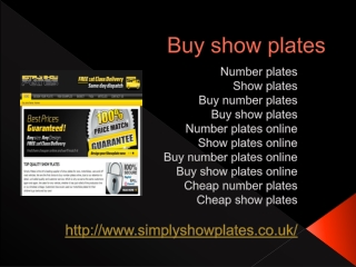 Number plates and show plates