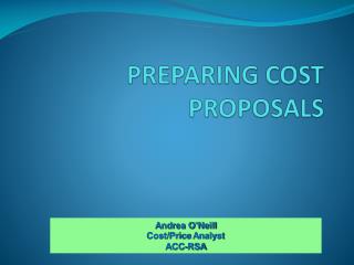 PREPARING COST PROPOSALS