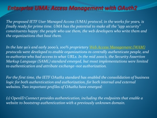 Enterprise UMA: Access Management with OAuth2