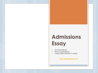 Admission Essay