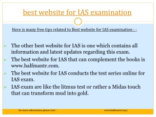 Select the best website for IAS examination