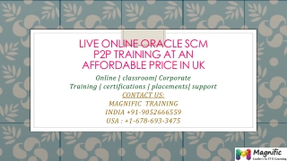Live Online Oracle SCM P2P Training at an affordable price i