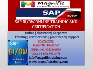 SAP BI/BW ONLINE TRAINING AND CERTIFICATION