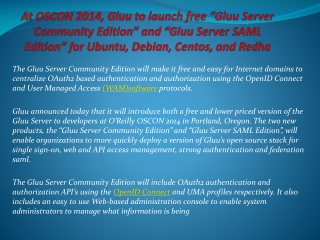 At OSCON 2014, Gluu to launch free “Gluu Server Community E