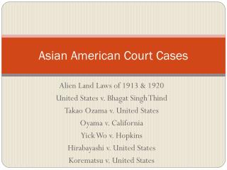 Asian American Court Cases