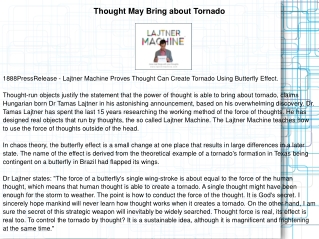 Thought May Bring about Tornado