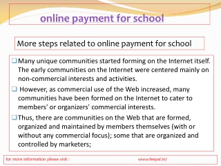 The benefit of online payment for school