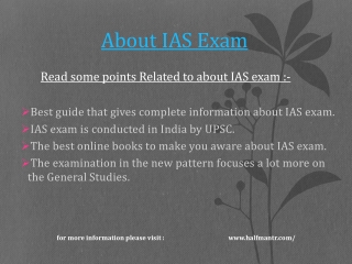 Latest information about IAS exam