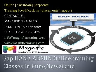 Sap HANA ADMIN Online training Classes In Pune,Newziland