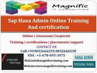 Sap Hana Admin Online Training And certification