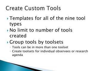 Create Custom Tools