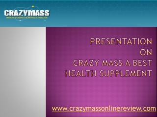 Crazy mass- The best health supplement