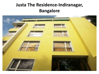 Book Justa The Residence Indiranaga in Bangalore