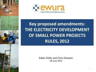Key proposed amendments: THE ELECTRICITY DEVELOPMENT OF SMALL POWER PROJECTS RULES, 2012