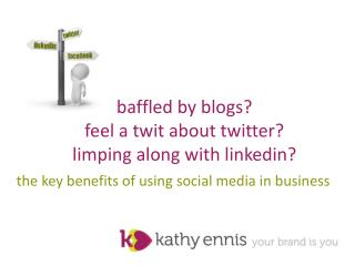 baffled by blogs? feel a twit about twitter? limping along with linkedin ?
