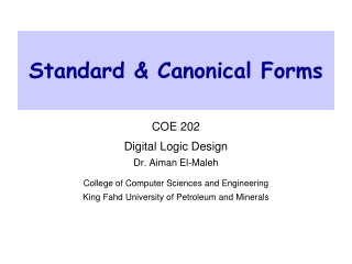 Standard & Canonical Forms