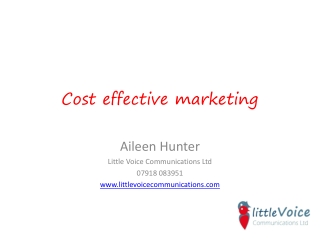 Cost effective marketing