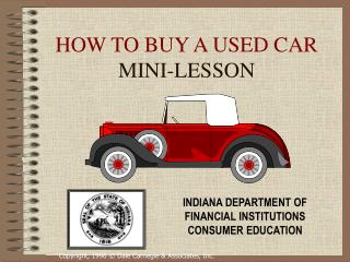HOW TO BUY A USED CAR MINI-LESSON