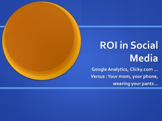 ROI in Social Media