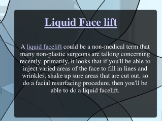 Procedure of Liquid Facelift