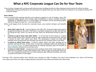 NYC Corporate League