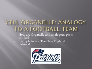 Cell Organelle: Analogy To A Football Team